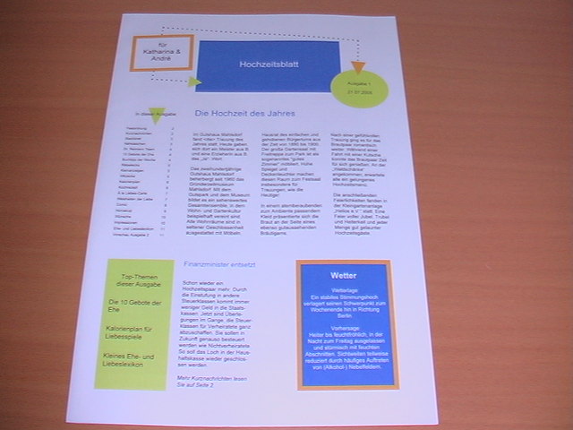 Hochzeitszeitung